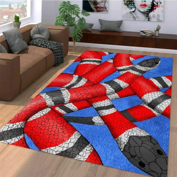 Gucci snake Rectangle Rug Area Carpet Door Mat Luxury Fashion Brand Home Decor