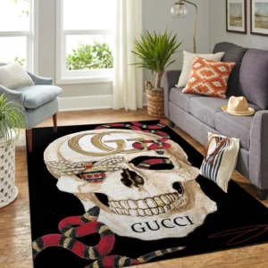Gucci skull Rectangle Rug Area Carpet Home Decor Fashion Brand Door Mat Luxury