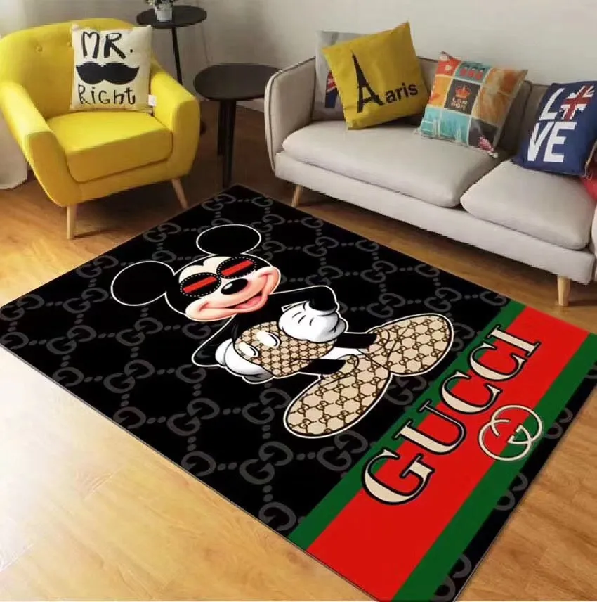 Gucci minnie mouse disney Rectangle Rug Home Decor Area Carpet Fashion Brand Luxury Door Mat