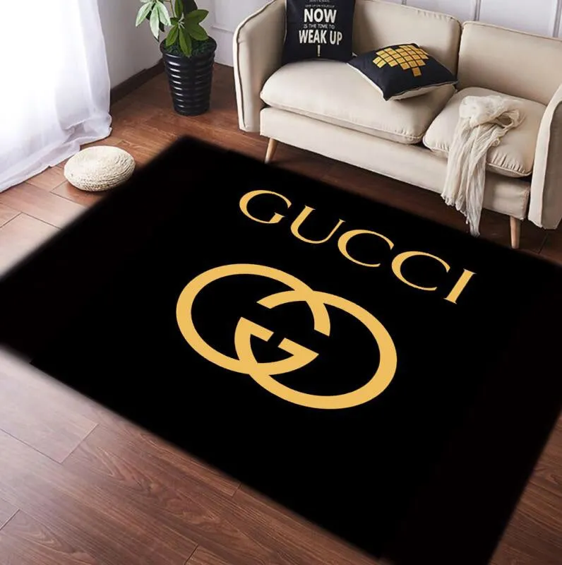 Gucci black Rectangle Rug Door Mat Fashion Brand Home Decor Area Carpet Luxury