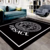 Gianni versace black Rectangle Rug Luxury Area Carpet Fashion Brand Home Decor Door Mat