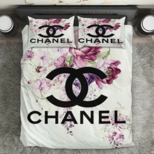 Chanel Logo Brand Bedding Set Luxury Bedroom Home Decor Bedspread