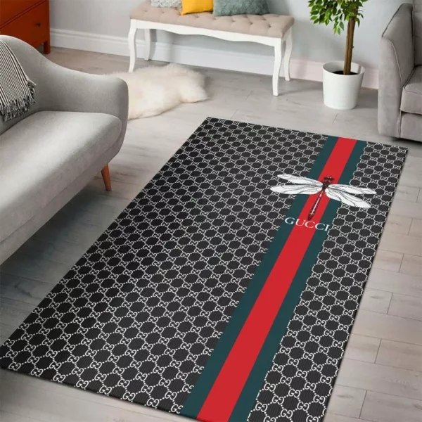 Gucci Rectangle Rug Area Carpet Door Mat Luxury Fashion Brand Home Decor
