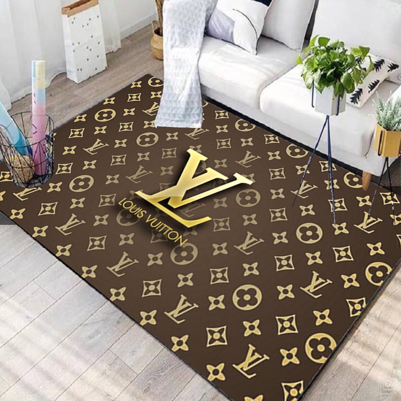 Louis vuitton d Rectangle Rug Area Carpet Door Mat Fashion Brand Luxury Home Decor