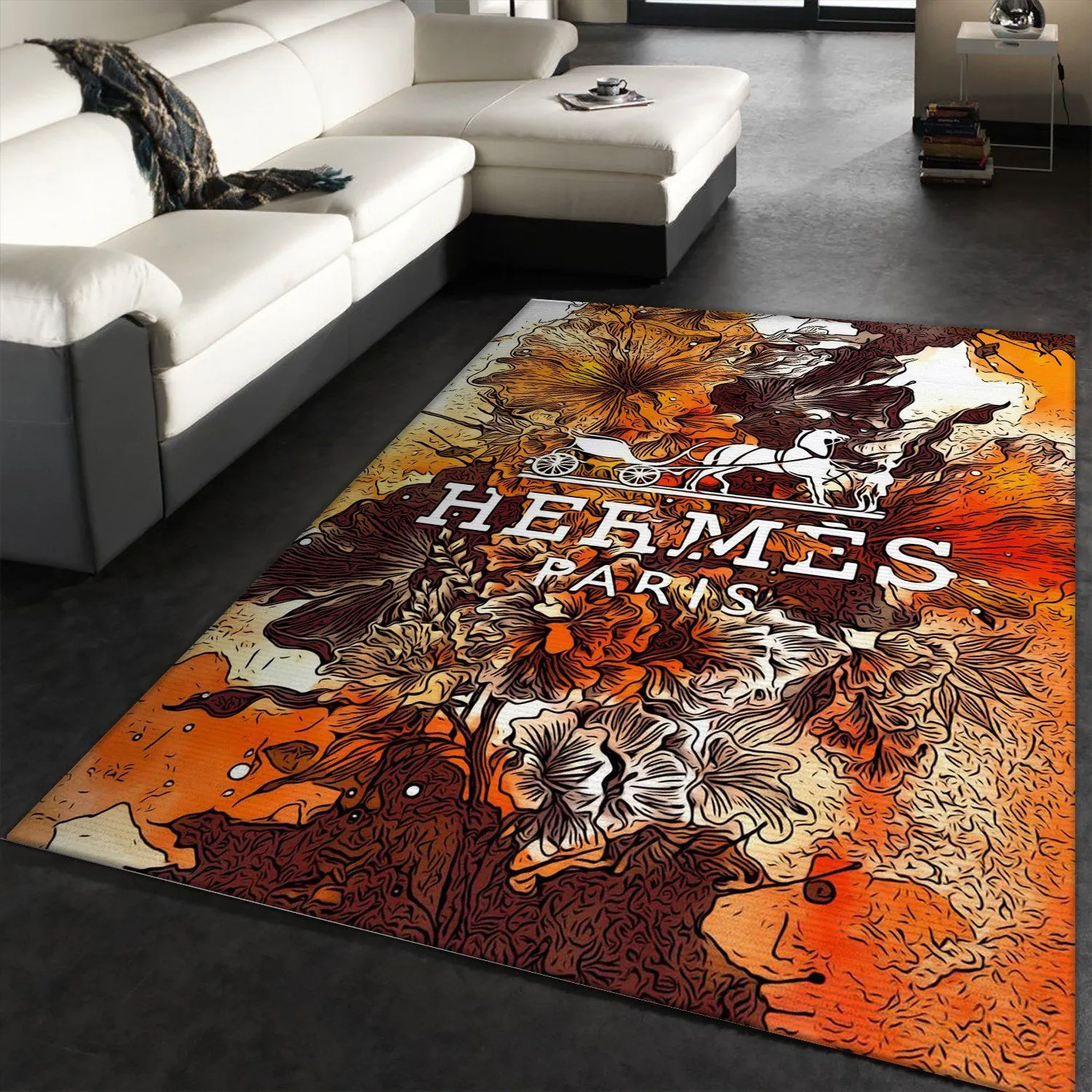 Hermes Rectangle Rug Door Mat Luxury Area Carpet Home Decor Fashion Brand