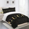 Gucci Logo Brand Bedding Set Bedspread Home Decor Luxury Bedroom