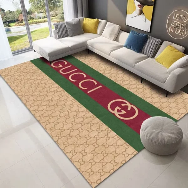 Gucci stripe Rectangle Rug Luxury Home Decor Area Carpet Door Mat Fashion Brand