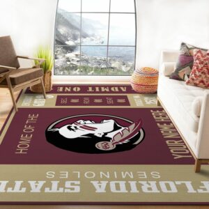 Florida State Seminoles Ncaa Customizable Us Type 8537 Rug Area Carpet Home Decor Living Room