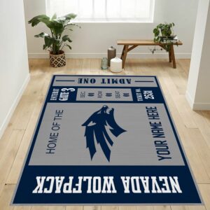 Nevada Wolfpack Ncaa Customizable Type 8575 Rug Home Decor Area Carpet Living Room