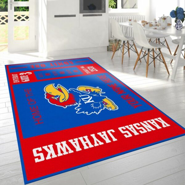 Kansas Jayhawks Ncaa Customizable Us Type 8596 Rug Home Decor Area Carpet Living Room