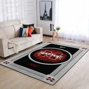 Mississippi State Bulldogs Ncaa Team Logo Nice Type 8601 Rug Area Carpet Living Room Home Decor