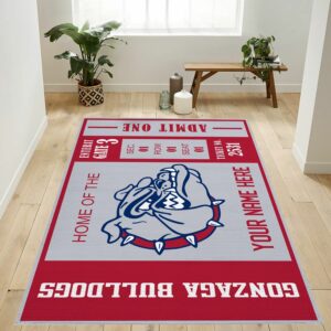 Gonzaga Bulldogs Ncaa Customizable Us Type 8615 Rug Home Decor Area Carpet Living Room