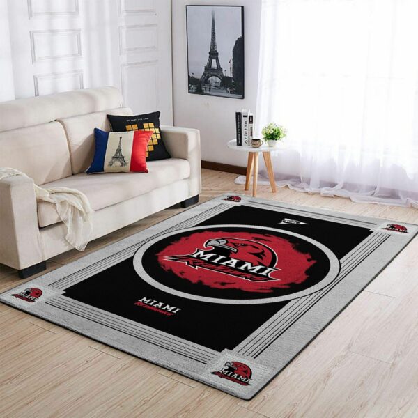 Miami Redhawks Ncaa Team Logo Nice Type 8621 Rug Area Carpet Home Decor Living Room