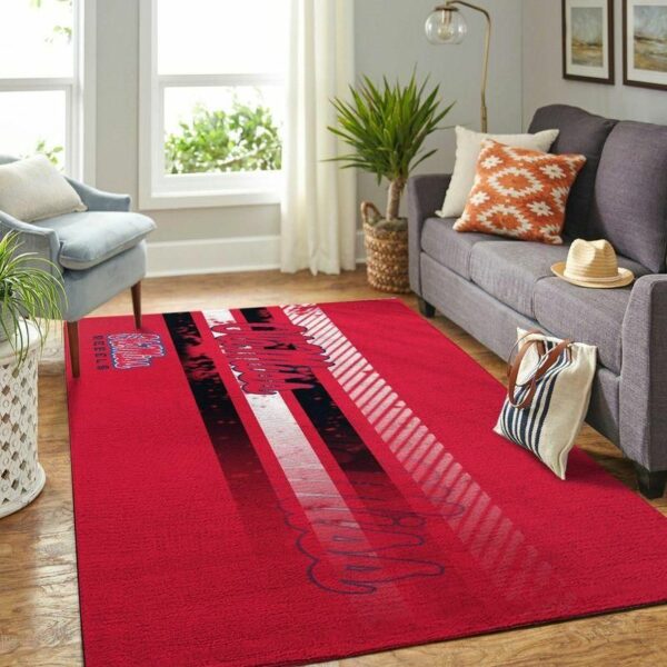 Ole Miss Rebels Ncaa Custom V Type 8660 Rug Home Decor Living Room Area Carpet