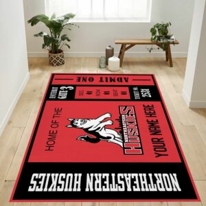 Northeastern Huskies Ncaa Customizable Us Type 8694 Rug Home Decor Area Carpet Living Room