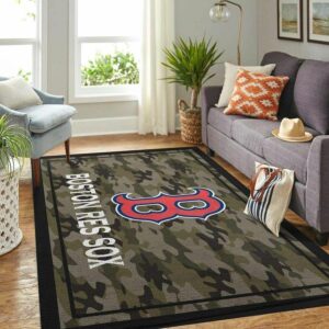 Boston Red Sox Mlb Baseball Team Logo Type 8727 Rug Living Room Area Carpet Home Decor