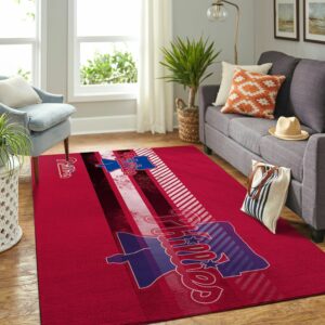 Philadelphia Phillies Mlbs Team Logo Type 8754 Rug Area Carpet Living Room Home Decor