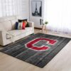Cleveland Indians Mlb Team Logo Greys Wooden Style Type 8761 Rug Home Decor Living Room Area Carpet