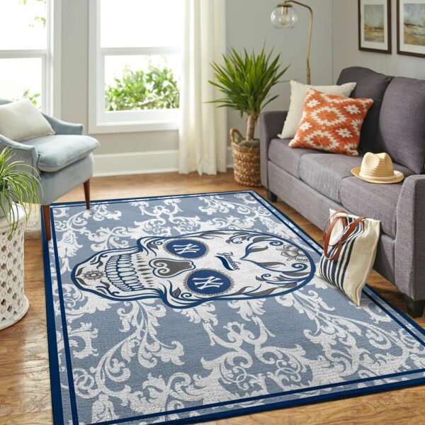 New York Yankees Mlbs Team Logo Skull Style Type 8762 Rug Home Decor Area Carpet Living Room