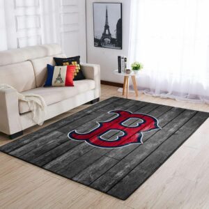 Boston Red Sox Mlbs Baseball Team Logo Wooden Type 8766 Rug Home Decor Area Carpet Living Room