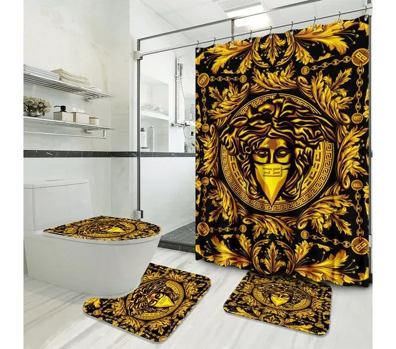 Versace Bathroom Set Luxury Fashion Brand Bath Mat Home Decor Hypebeast