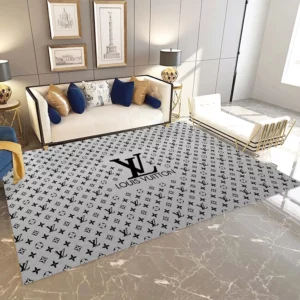 Louis Vuitton Rectangle Rug Fashion Brand Area Carpet Home Decor Luxury Door Mat