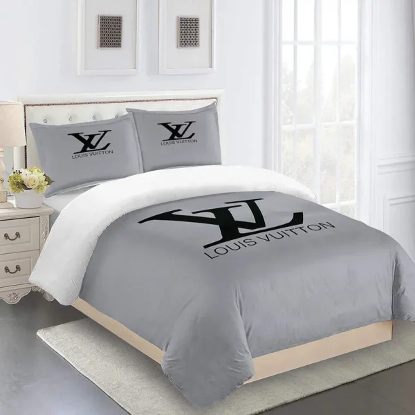 Louis Vuitton Logo Brand Bedding Set Home Decor Bedspread Bedroom Luxury