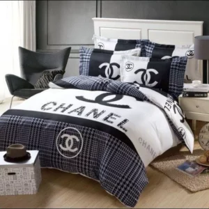 Chanel Logo Brand Bedding Set Home Decor Bedspread Bedroom Luxury