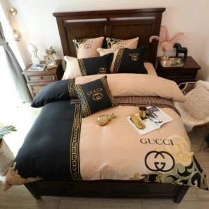 Gucci Logo Brand Bedding Set Bedroom Home Decor Bedspread Luxury
