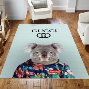 Gucci Blue Rectangle Rug Area Carpet Fashion Brand Home Decor Luxury Door Mat