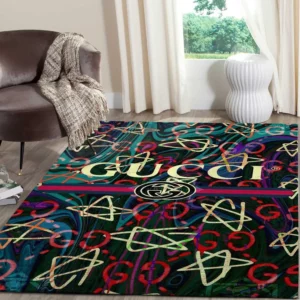 Gucci Star Rectangle Rug Area Carpet Home Decor Luxury Door Mat Fashion Brand