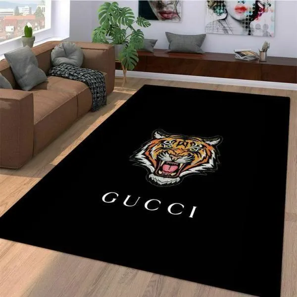 Gucci Tiger Rectangle Rug Home Decor Luxury Fashion Brand Door Mat Area Carpet
