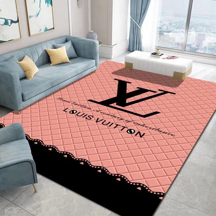 Louis Vuitton LV Rectangle Rug Area Carpet Luxury Fashion Brand Door Mat Home Decor