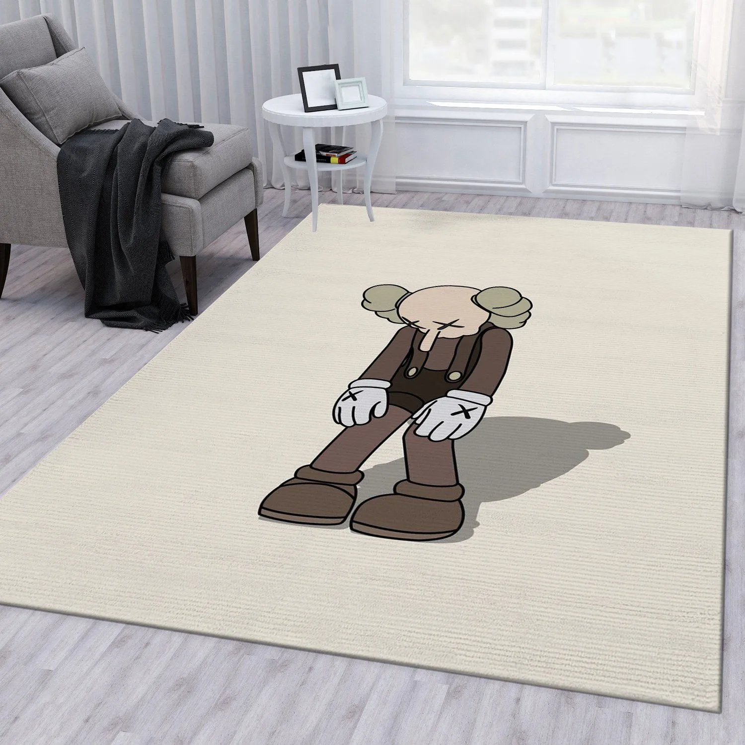 Kaws Small Lie Figure Rectangle Rug Fashion Brand Area Carpet Door Mat Luxury Home Decor