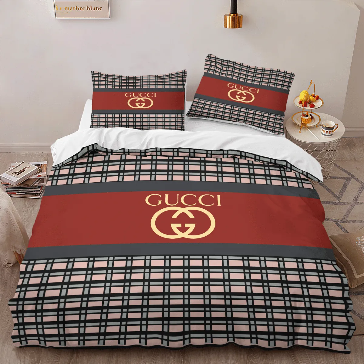 Gucci Caro Louis Vuitton Logo Brand Bedding Set Bedspread Luxury Home Decor Bedroom