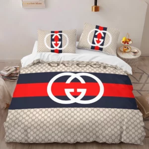 Gucci Louis Vuitton Logo Brand Bedding Set Bedspread Home Decor Luxury Bedroom