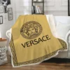 Versace Yellow Fleece Blanket Fashion Brand Luxury Home Decor