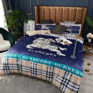 Burberry Logo Brand Bedding Set Home Decor Bedspread Luxury Bedroom