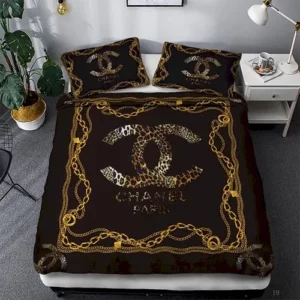 Chanel Paris Logo Brand Bedding Set Bedroom Home Decor Luxury Bedspread