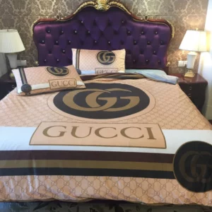 Gucci Beautiful Logo Brand Bedding Set Bedroom Home Decor Bedspread Luxury