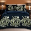 Versace Logo Brand Bedding Set Home Decor Luxury Bedspread Bedroom