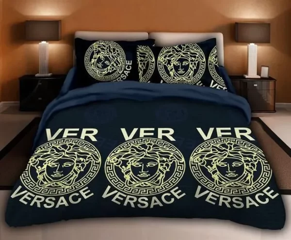 Versace Logo Brand Bedding Set Home Decor Luxury Bedspread Bedroom