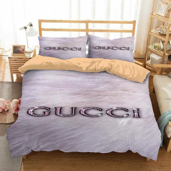 Gucci Diamon Logo Brand Bedding Set Luxury Home Decor Bedspread Bedroom