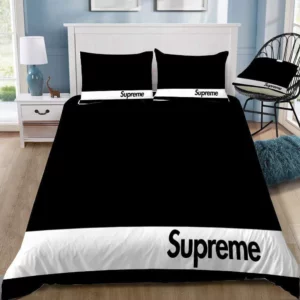 Supreme Black White Logo Brand Bedding Set Bedspread Home Decor Bedroom Luxury