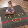 Gucci New Logo Fleece Blanket Home Decor Luxury Fashion Brand