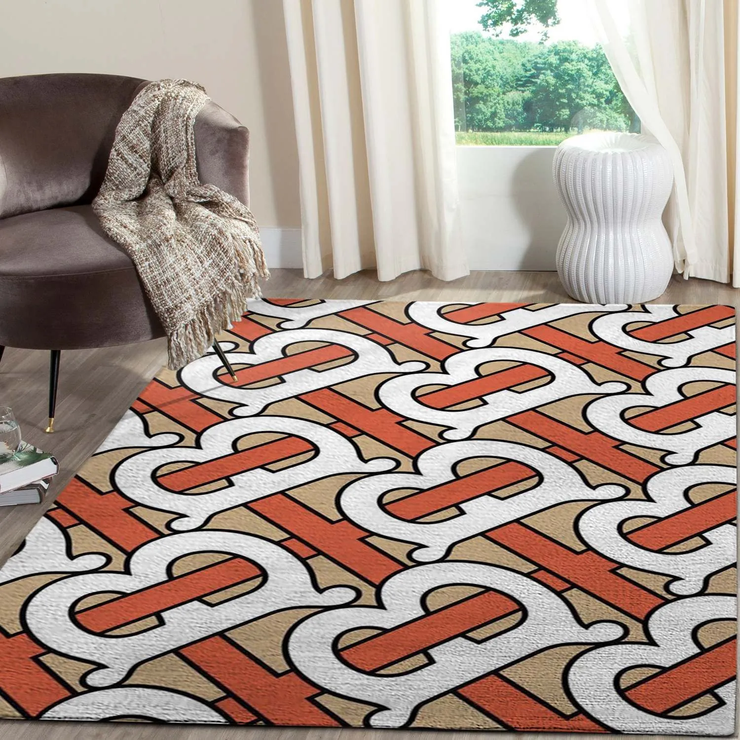 Burberry Rectangle Rug Luxury Fashion Brand Door Mat Area Carpet Home Decor