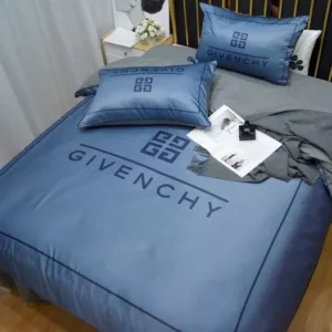 Givency Blue Logo Brand Bedding Set Home Decor Luxury Bedroom Bedspread