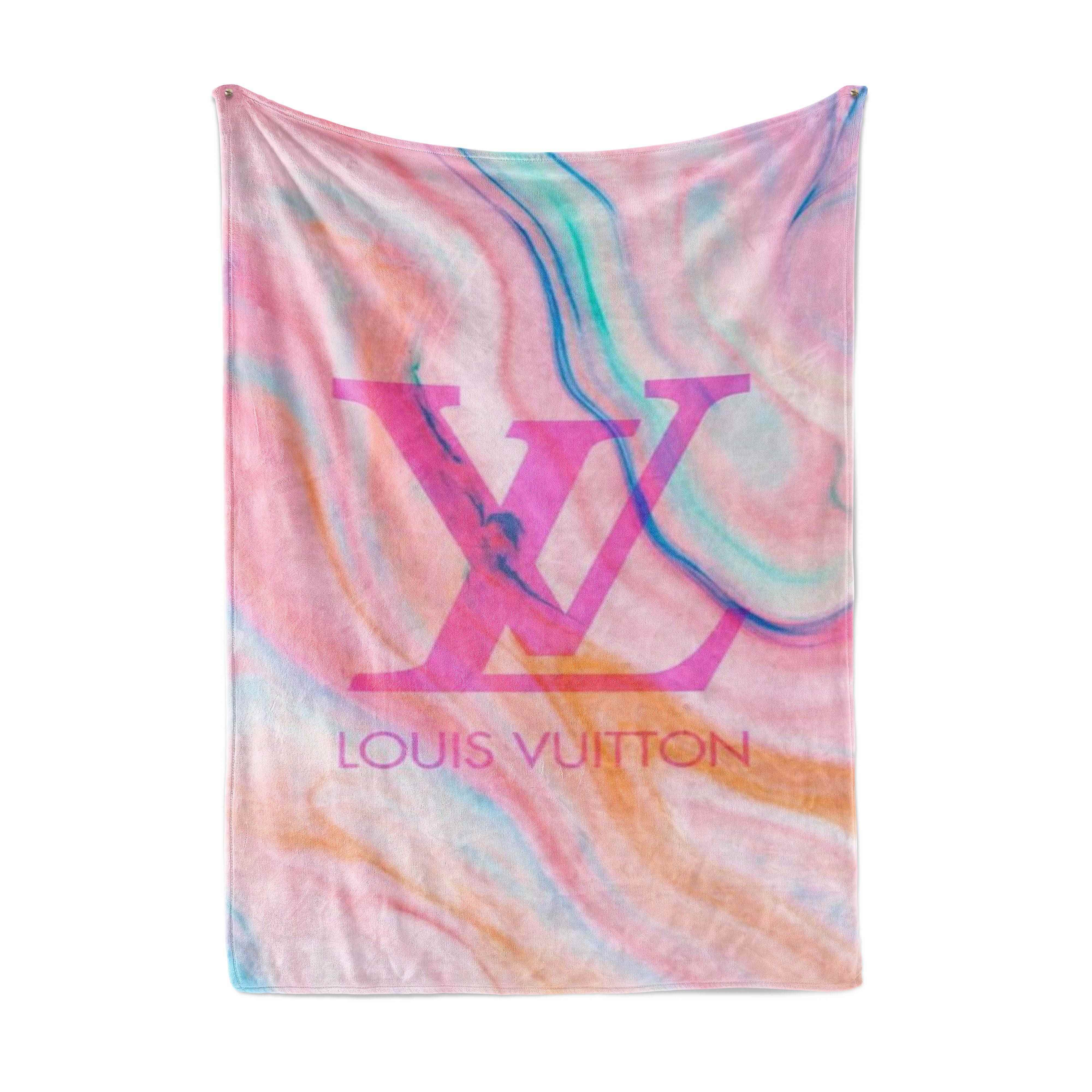 Louis Vuitton Colorful Logo Fleece Blanket Luxury Fashion Brand Home Decor