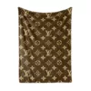 Louis Vuitton Brown Logo Fleece Blanket Home Decor Luxury Fashion Brand