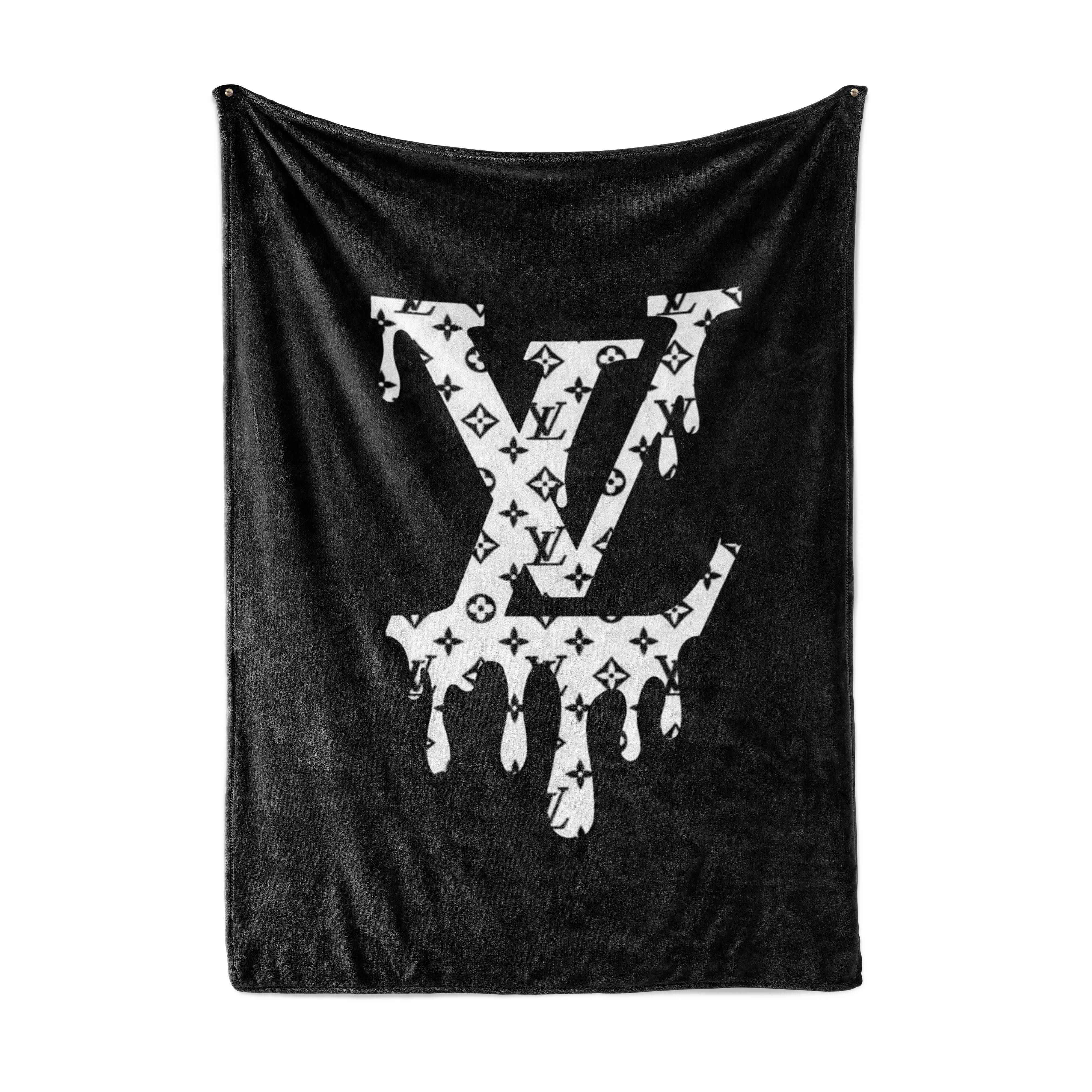 Louis Vuitton Dirty Logo Fleece Blanket Home Decor Fashion Brand Luxury